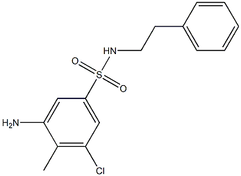 3-amino-5-chloro-4-methyl-N-(2-phenylethyl)benzene-1-sulfonamide Struktur