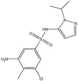 3-amino-5-chloro-4-methyl-N-[1-(propan-2-yl)-1H-pyrazol-5-yl]benzene-1-sulfonamide Struktur