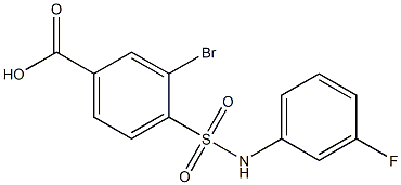 3-bromo-4-[(3-fluorophenyl)sulfamoyl]benzoic acid Struktur