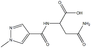 3-carbamoyl-2-[(1-methyl-1H-pyrazol-4-yl)formamido]propanoic acid Struktur