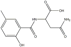 3-carbamoyl-2-[(2-hydroxy-5-methylphenyl)formamido]propanoic acid Struktur