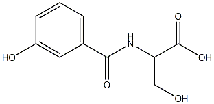 3-hydroxy-2-[(3-hydroxybenzoyl)amino]propanoic acid Struktur