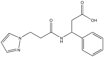 3-phenyl-3-[3-(1H-pyrazol-1-yl)propanamido]propanoic acid Struktur