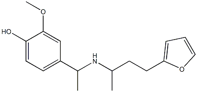 4-(1-{[4-(furan-2-yl)butan-2-yl]amino}ethyl)-2-methoxyphenol Struktur