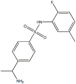 4-(1-aminoethyl)-N-(2-fluoro-5-methylphenyl)benzene-1-sulfonamide Struktur