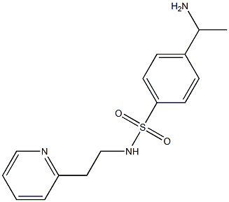 4-(1-aminoethyl)-N-[2-(pyridin-2-yl)ethyl]benzene-1-sulfonamide Struktur