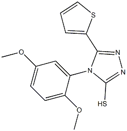 4-(2,5-dimethoxyphenyl)-5-(thiophen-2-yl)-4H-1,2,4-triazole-3-thiol Struktur