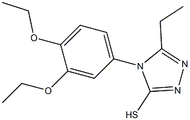 4-(3,4-diethoxyphenyl)-5-ethyl-4H-1,2,4-triazole-3-thiol Struktur