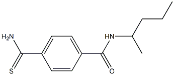 4-(aminocarbonothioyl)-N-(1-methylbutyl)benzamide Struktur