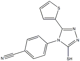 4-[3-sulfanyl-5-(thiophen-2-yl)-4H-1,2,4-triazol-4-yl]benzonitrile Struktur