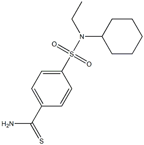 4-[cyclohexyl(ethyl)sulfamoyl]benzene-1-carbothioamide Struktur