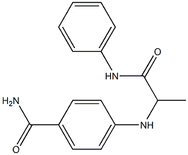 4-{[1-(phenylcarbamoyl)ethyl]amino}benzamide Struktur