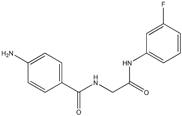 4-amino-N-{2-[(3-fluorophenyl)amino]-2-oxoethyl}benzamide Struktur