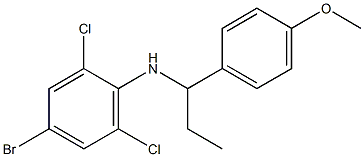 4-bromo-2,6-dichloro-N-[1-(4-methoxyphenyl)propyl]aniline Struktur