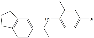 4-bromo-N-[1-(2,3-dihydro-1H-inden-5-yl)ethyl]-2-methylaniline Struktur