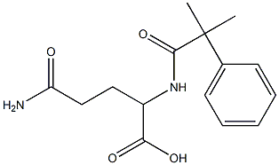 4-carbamoyl-2-(2-methyl-2-phenylpropanamido)butanoic acid Struktur