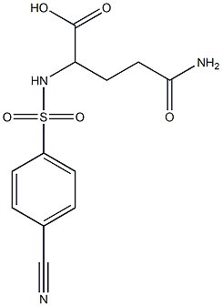 4-carbamoyl-2-[(4-cyanobenzene)sulfonamido]butanoic acid Struktur