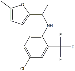 4-chloro-N-[1-(5-methylfuran-2-yl)ethyl]-2-(trifluoromethyl)aniline Struktur