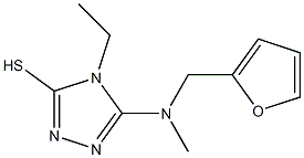 4-ethyl-5-[(2-furylmethyl)(methyl)amino]-4H-1,2,4-triazole-3-thiol Struktur