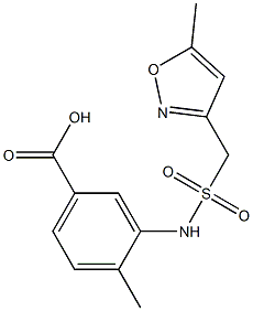 4-methyl-3-[(5-methyl-1,2-oxazol-3-yl)methanesulfonamido]benzoic acid Struktur