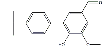 4'-tert-butyl-6-hydroxy-5-methoxy-1,1'-biphenyl-3-carbaldehyde Struktur