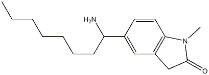 5-(1-aminooctyl)-1-methyl-2,3-dihydro-1H-indol-2-one Struktur