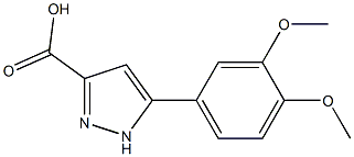 5-(3,4-dimethoxyphenyl)-1H-pyrazole-3-carboxylic acid Struktur