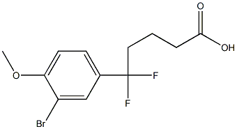 5-(3-bromo-4-methoxyphenyl)-5,5-difluoropentanoic acid Struktur