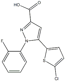 5-(5-chlorothiophen-2-yl)-1-(2-fluorophenyl)-1H-pyrazole-3-carboxylic acid Struktur