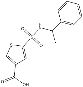 5-[(1-phenylethyl)sulfamoyl]thiophene-3-carboxylic acid Struktur