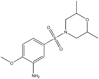 5-[(2,6-dimethylmorpholine-4-)sulfonyl]-2-methoxyaniline Struktur