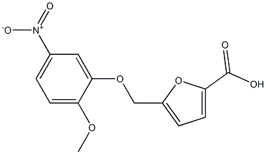 5-[(2-methoxy-5-nitrophenoxy)methyl]-2-furoic acid Struktur