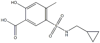 5-[(cyclopropylmethyl)sulfamoyl]-2-hydroxy-4-methylbenzoic acid Struktur