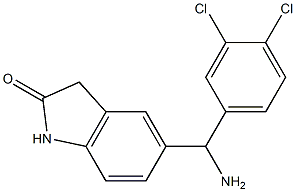 5-[amino(3,4-dichlorophenyl)methyl]-2,3-dihydro-1H-indol-2-one Struktur