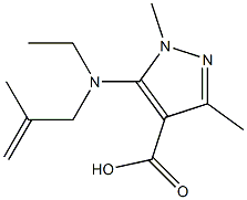 5-[ethyl(2-methylprop-2-en-1-yl)amino]-1,3-dimethyl-1H-pyrazole-4-carboxylic acid Struktur