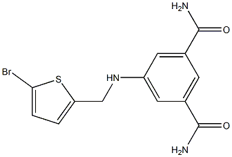 5-{[(5-bromothiophen-2-yl)methyl]amino}benzene-1,3-dicarboxamide Struktur