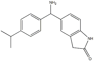 5-{amino[4-(propan-2-yl)phenyl]methyl}-2,3-dihydro-1H-indol-2-one Struktur