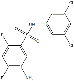 5-amino-N-(3,5-dichlorophenyl)-2,4-difluorobenzene-1-sulfonamide Struktur