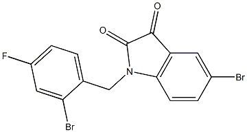 5-bromo-1-[(2-bromo-4-fluorophenyl)methyl]-2,3-dihydro-1H-indole-2,3-dione Struktur