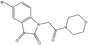 5-bromo-1-[2-(morpholin-4-yl)-2-oxoethyl]-2,3-dihydro-1H-indole-2,3-dione Struktur