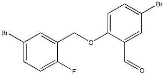 5-bromo-2-[(5-bromo-2-fluorophenyl)methoxy]benzaldehyde Struktur