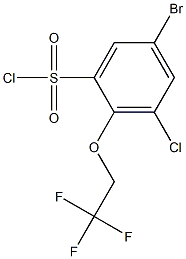 5-bromo-3-chloro-2-(2,2,2-trifluoroethoxy)benzene-1-sulfonyl chloride Struktur