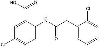 5-chloro-2-[2-(2-chlorophenyl)acetamido]benzoic acid Struktur