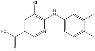 5-chloro-6-[(3,4-dimethylphenyl)amino]pyridine-3-carboxylic acid Struktur