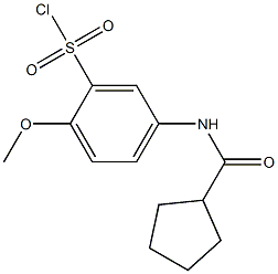 5-cyclopentaneamido-2-methoxybenzene-1-sulfonyl chloride Struktur