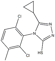 5-cyclopropyl-4-(2,6-dichloro-3-methylphenyl)-4H-1,2,4-triazole-3-thiol Struktur