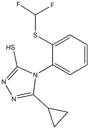 5-cyclopropyl-4-{2-[(difluoromethyl)sulfanyl]phenyl}-4H-1,2,4-triazole-3-thiol Struktur