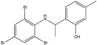 5-methyl-2-{1-[(2,4,6-tribromophenyl)amino]ethyl}phenol Struktur