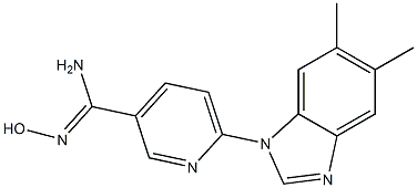 6-(5,6-dimethyl-1H-benzimidazol-1-yl)-N'-hydroxypyridine-3-carboximidamide Struktur