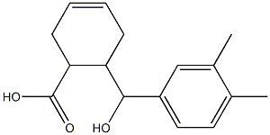 6-[(3,4-dimethylphenyl)(hydroxy)methyl]cyclohex-3-ene-1-carboxylic acid Struktur